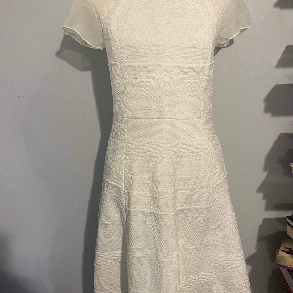 Rebecca Taylor White Textured Mini Dress